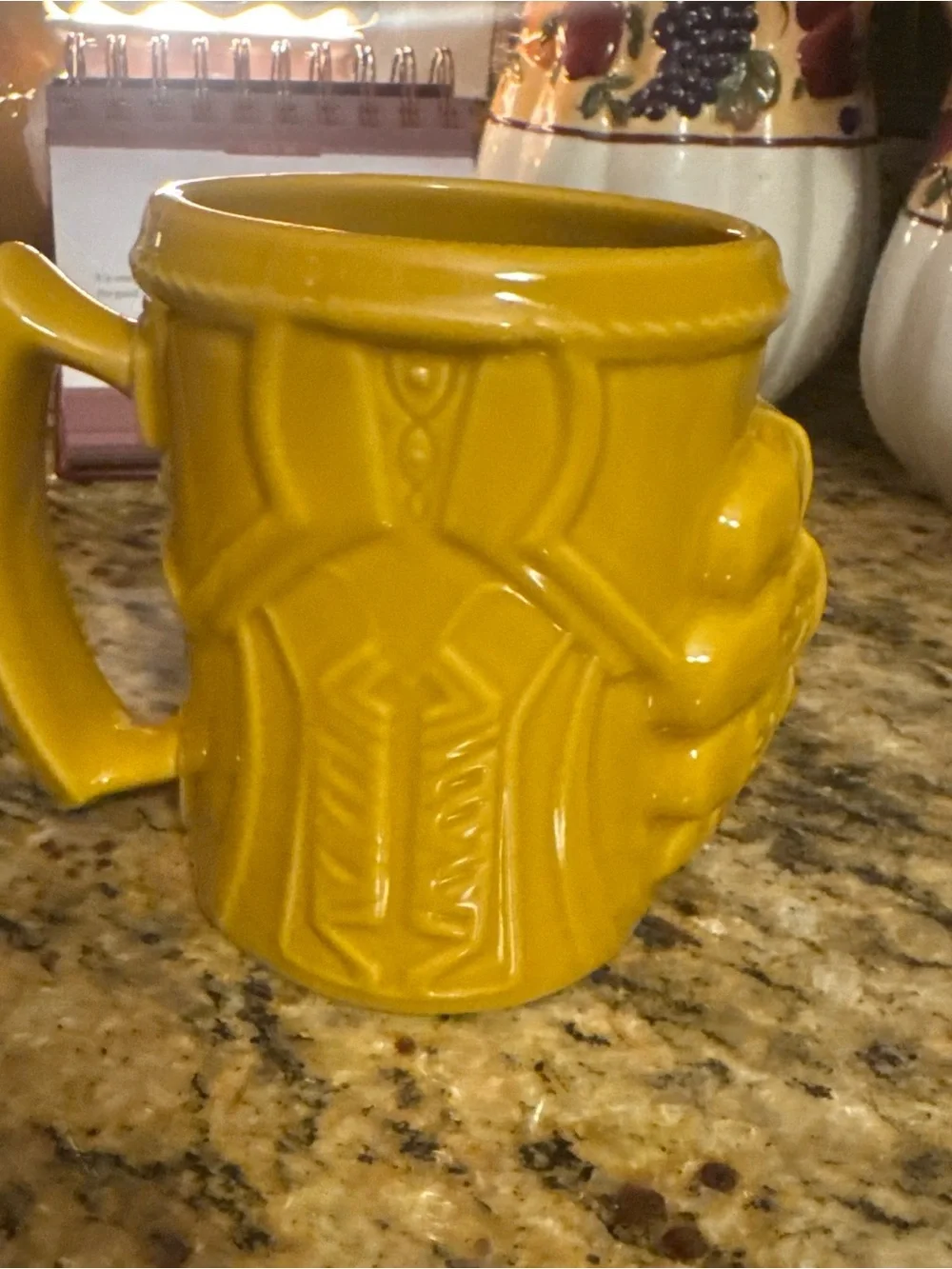 Disney Yellow Infinity Gauntlet Mug with Multicolor Gem Accents